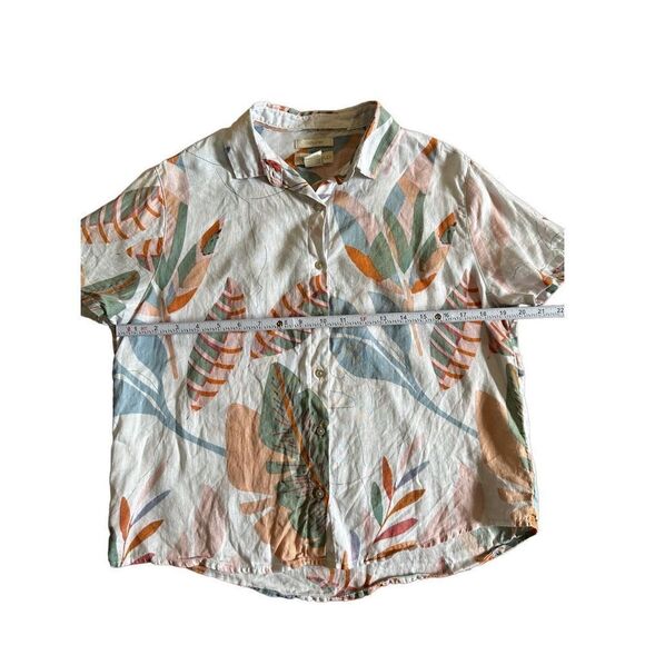 Cynthia Rowley 100% linen floral collar shirt sz S - Picture 3 of 8